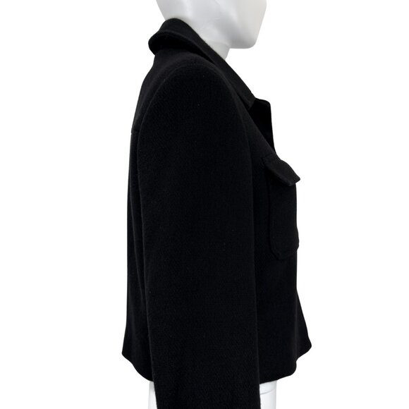 Zara Black Cropped Wool-Blend Button-Up Jacket – Size S - Picture 5 of 10